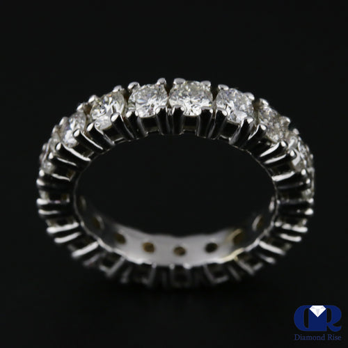 Women's Round Cut Diamond Eternity Wedding Band Anniversary Ring In 14K White Gold