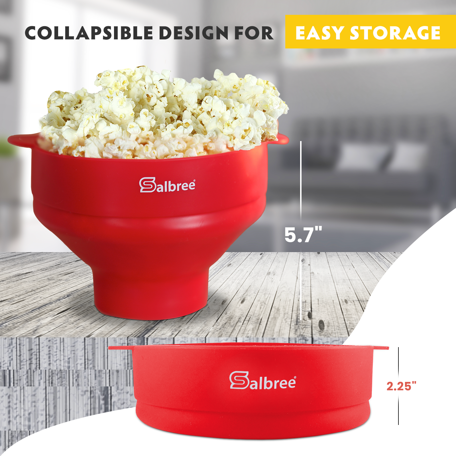 Microwave Popcorn Popper - Clear - salbree.com