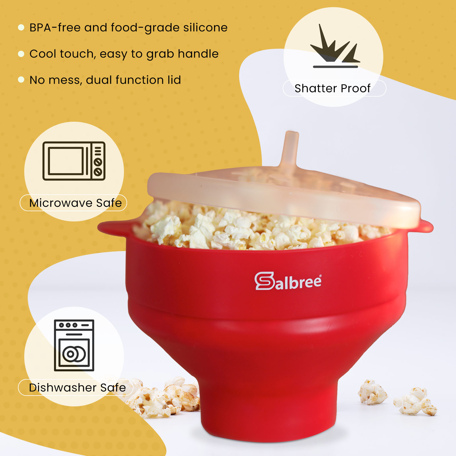 Torden grænseflade forgænger The Original Salbree Microwave Popcorn Popper Machine, Silicone Popcor -  salbree.com