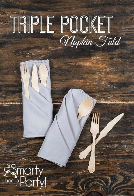 Triple Pocket Napkin Fold Tutorial