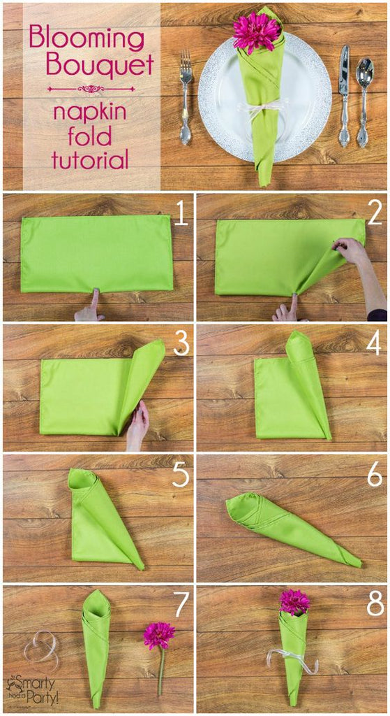 How to fold a Paper Napkin into a Flower Bud – Food and Tools