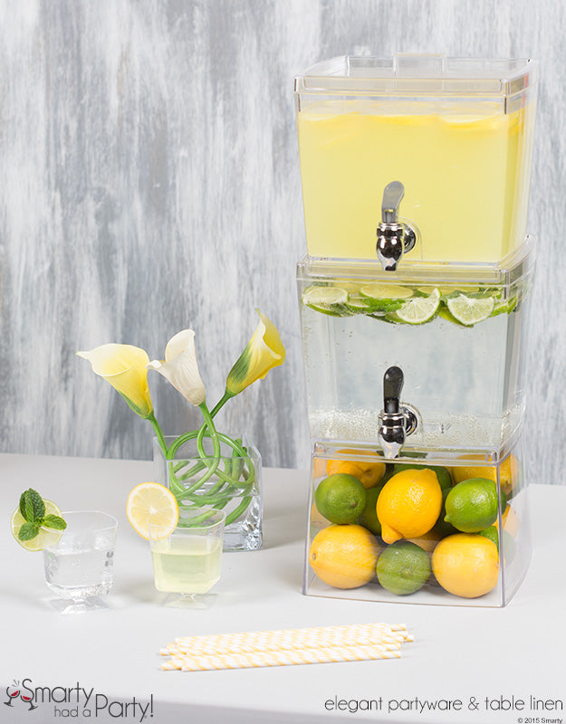 Drink stations are perfect for summer events!...Especially when you do signature drinks like hard lemonade and mojitos! | www.www.smartyhadapartyshop.com