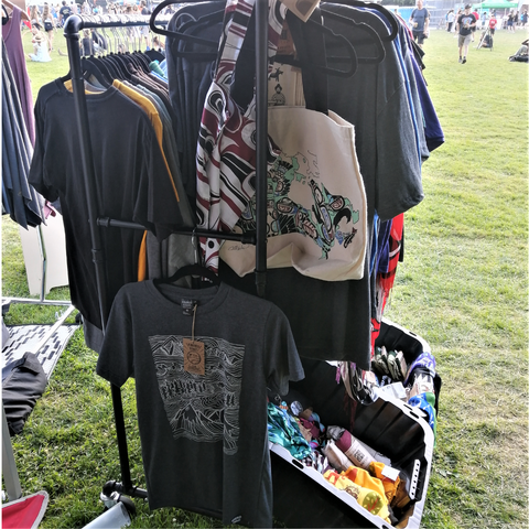 all the good things from bc booth at squamish constellation fest clothes rack