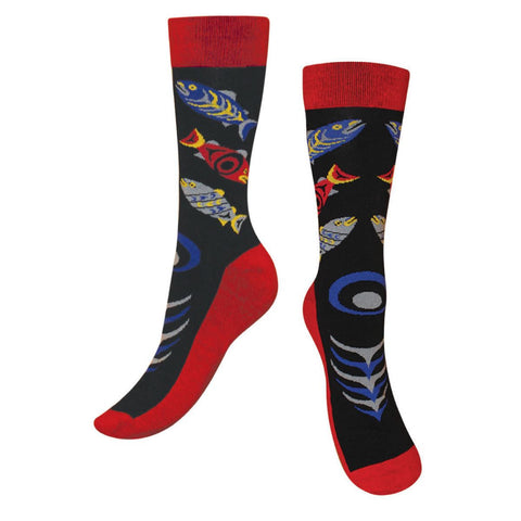 Salmon Socks by Simone Diamond Coast Salish Artist