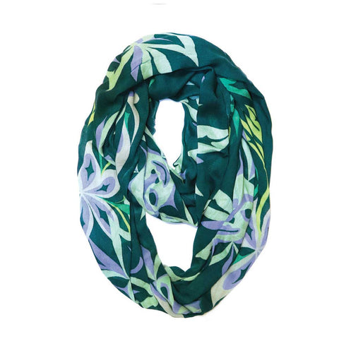 Infinity Scarf - Soul Blossom by Simone Diamond-Scarf-Native Northwest-[female scarves]-[fashion women scarves canada]-[native indigenous design bc canada]-All The Good Things From BC
