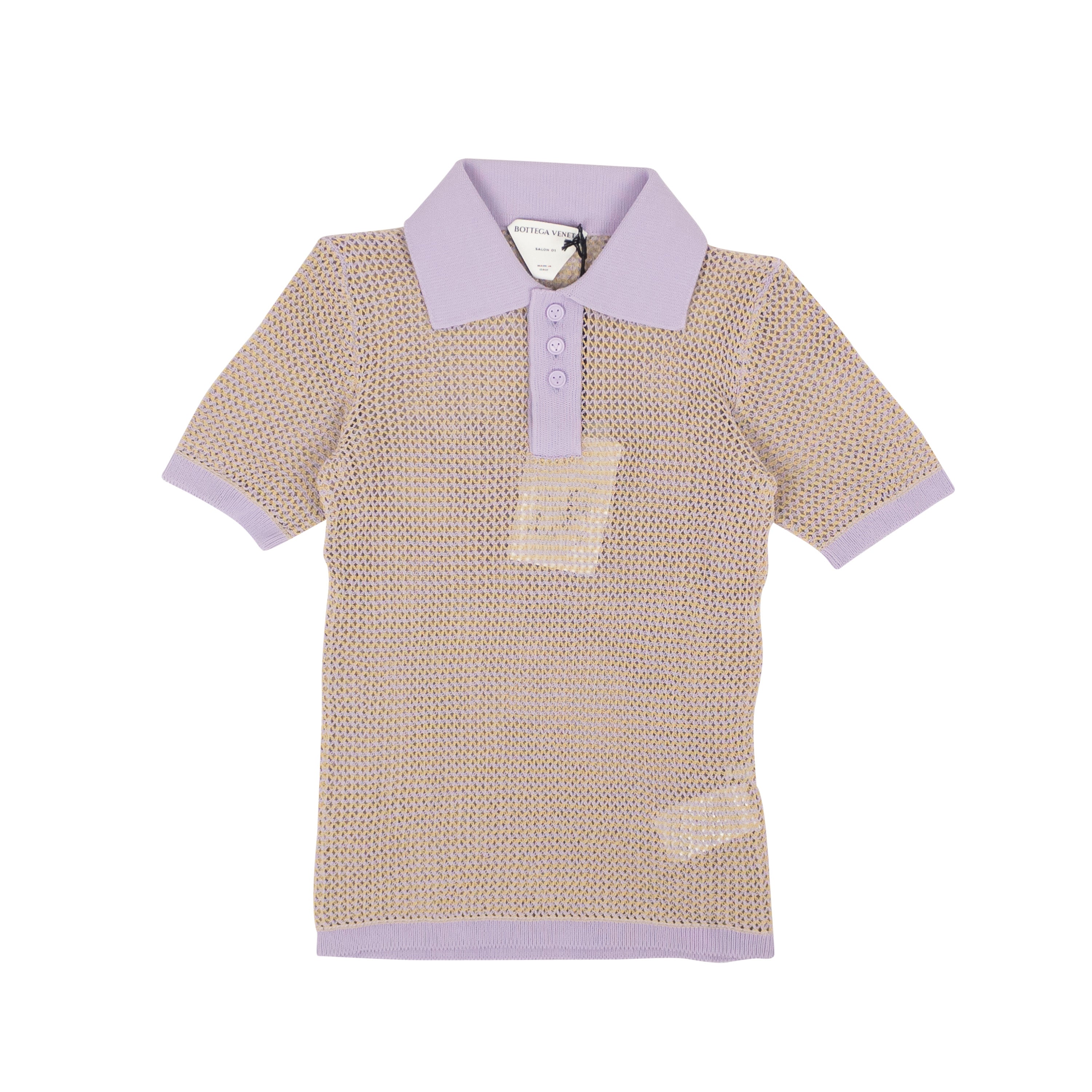 NTWRK - Lavender Fishnet Short Sleeve Polo Shirt