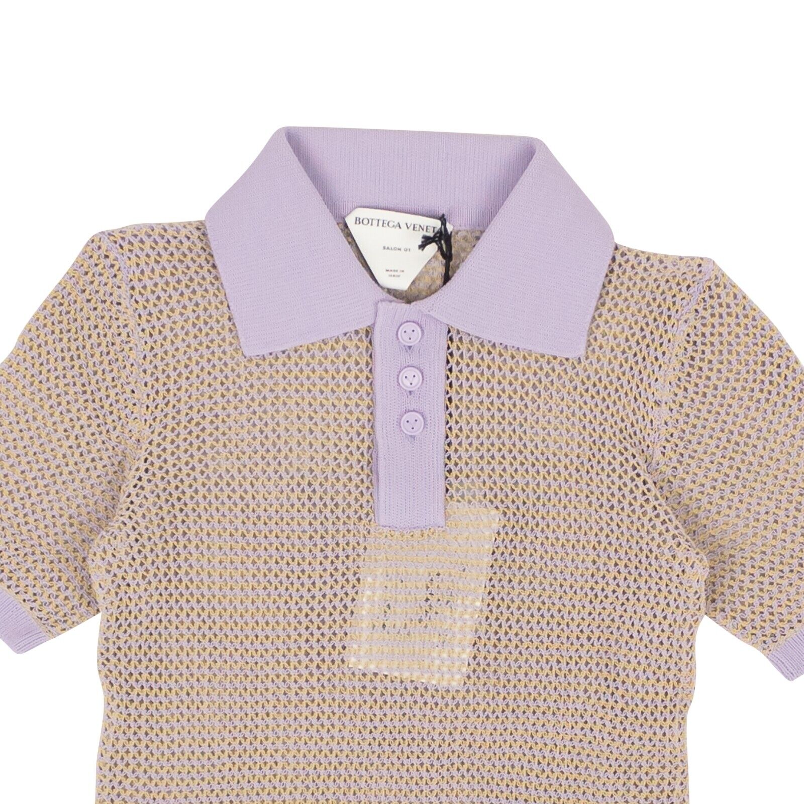 NTWRK - Lavender Fishnet Short Sleeve Polo Shirt