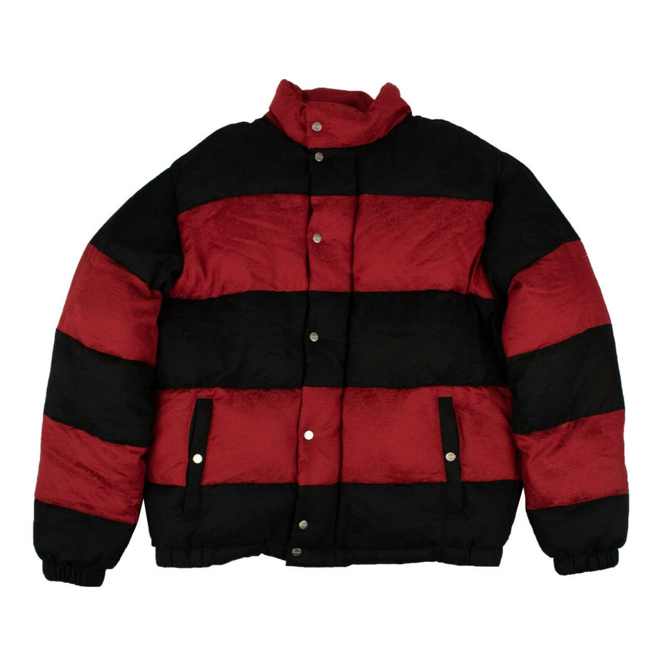 red and black striped jacket