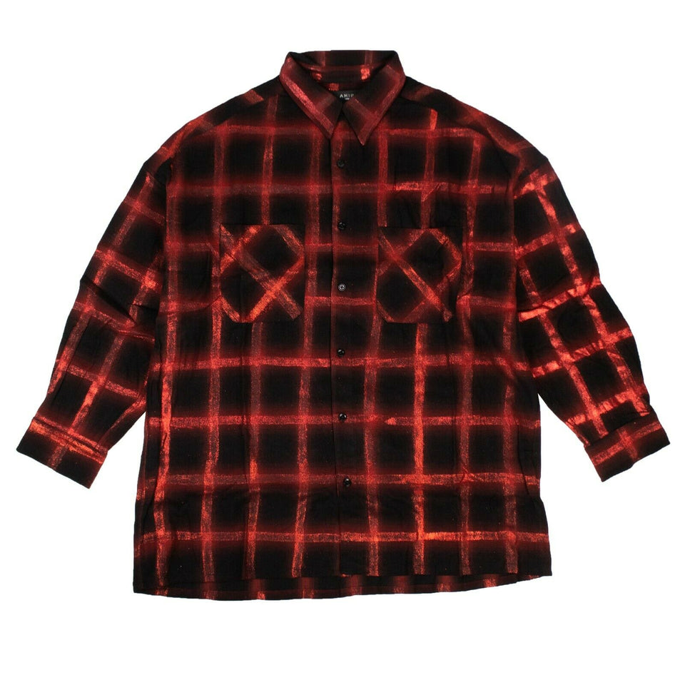red and black oversized shirt