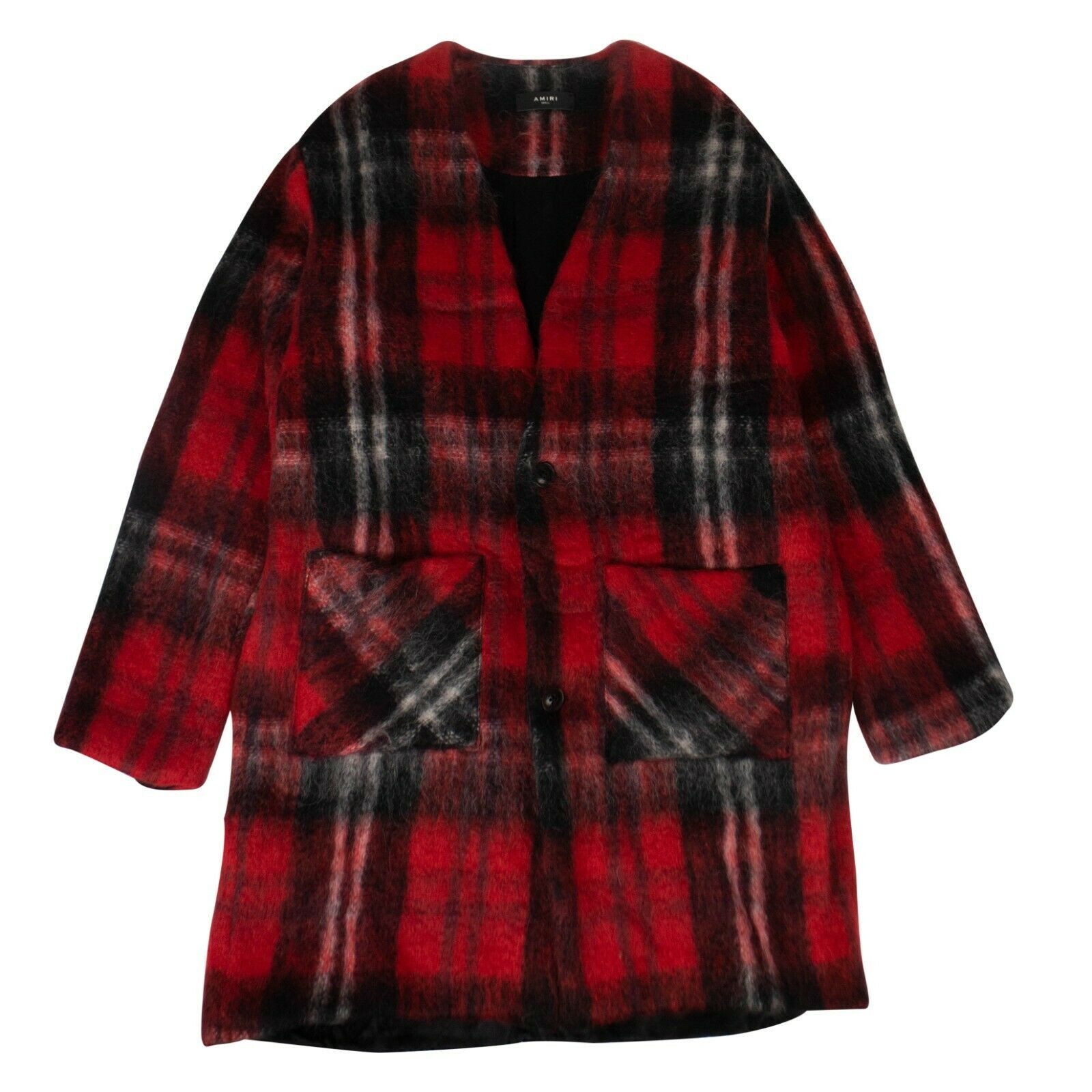 Men's Plaid Mohair Blend Cardigan Coat - Black And Red – Shop 375™