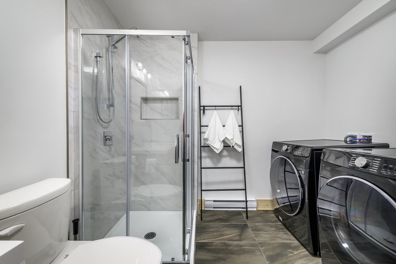 bathroom designed for airbnb