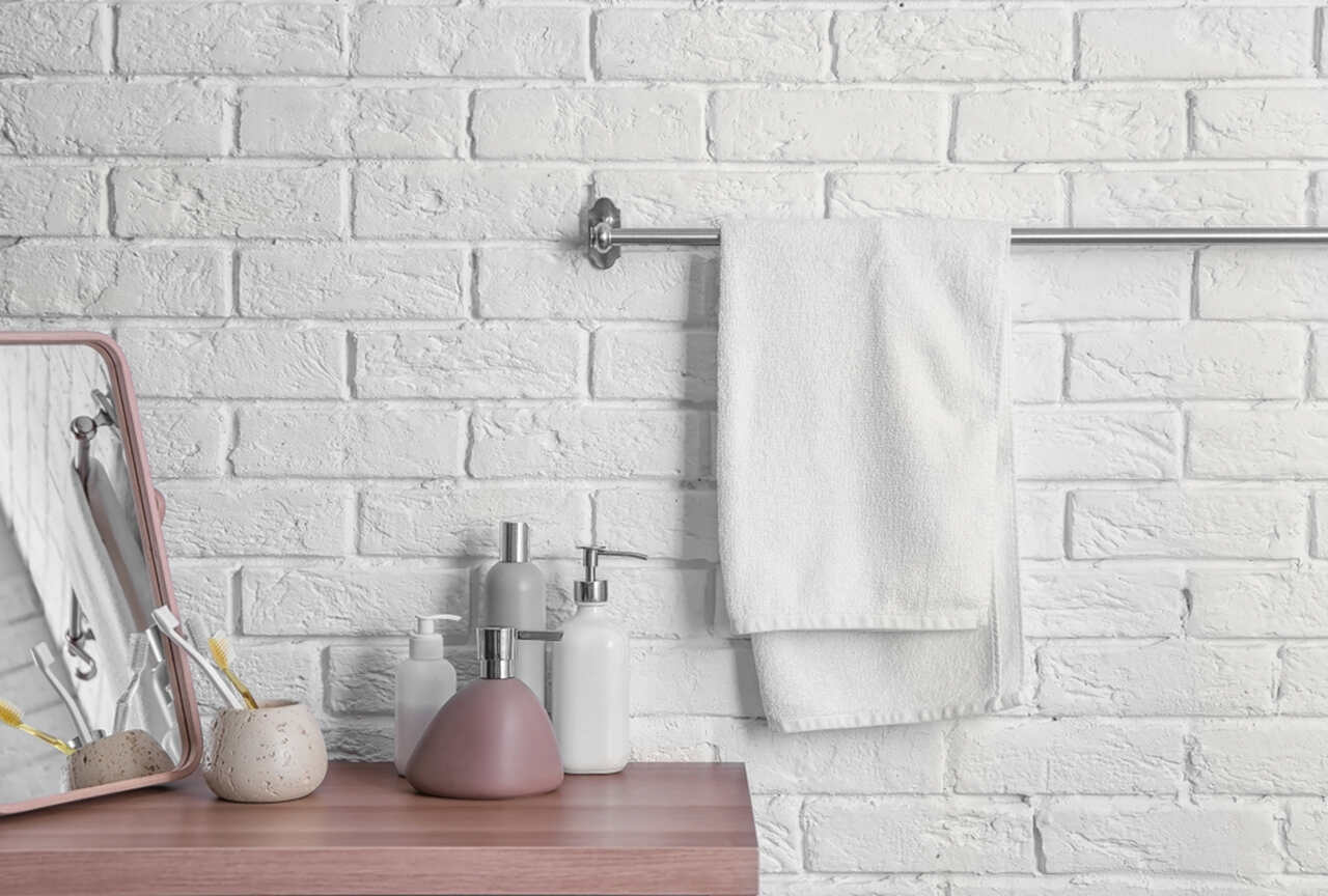 white towel on a rack