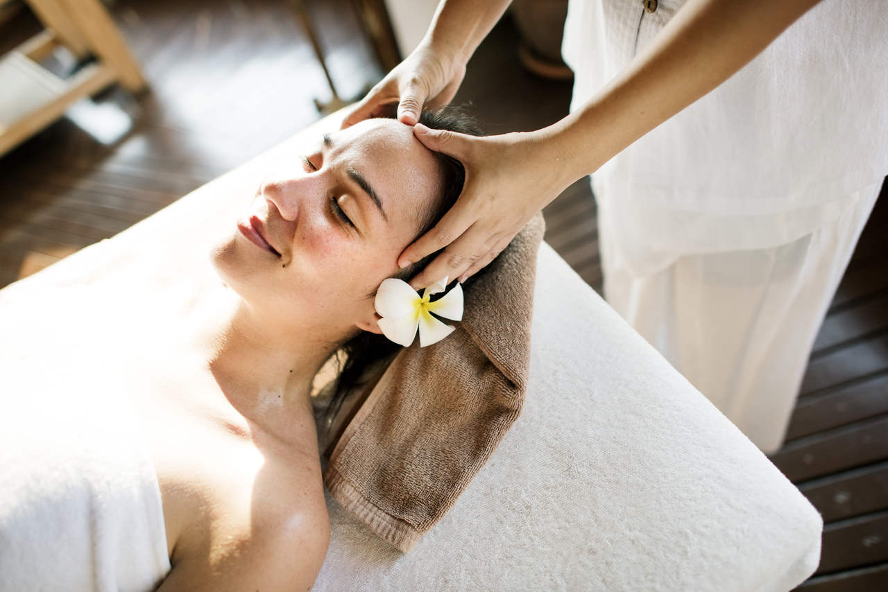 woman relaxing from a spa treat ment