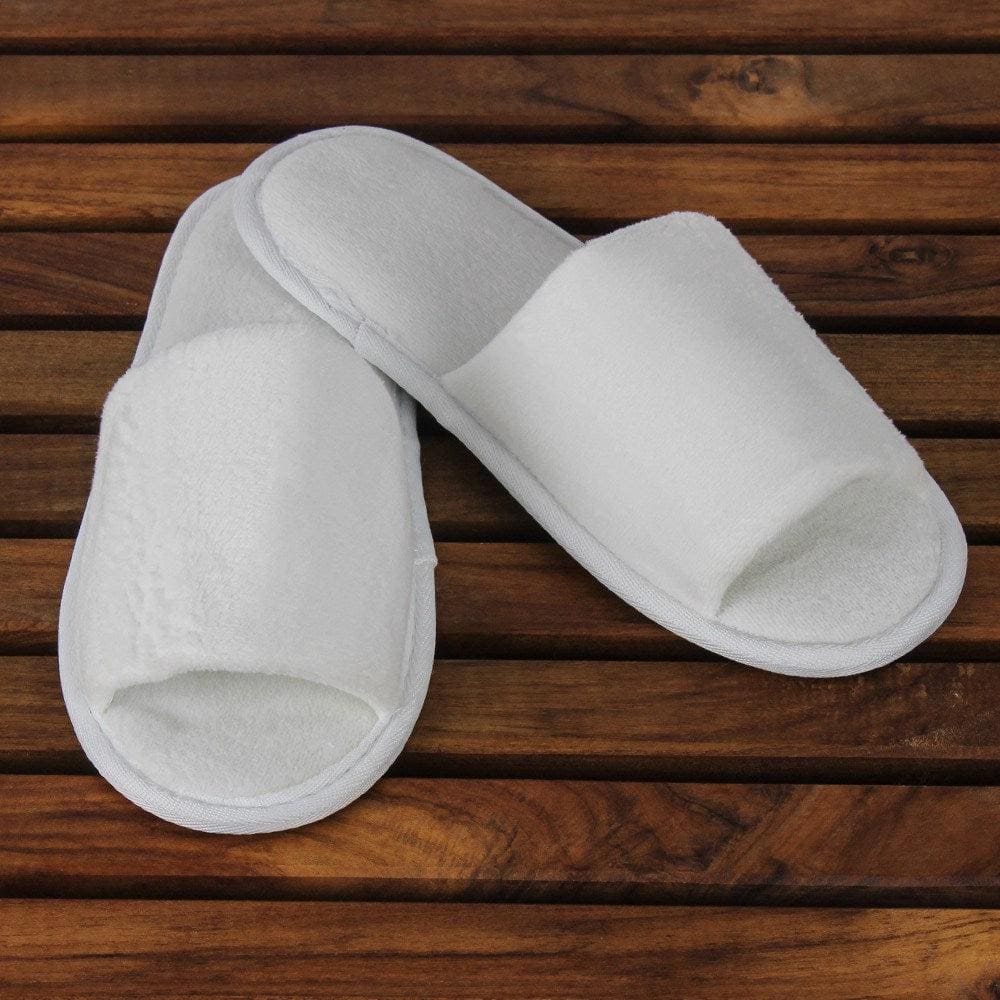 childrens towelling open toe slippers