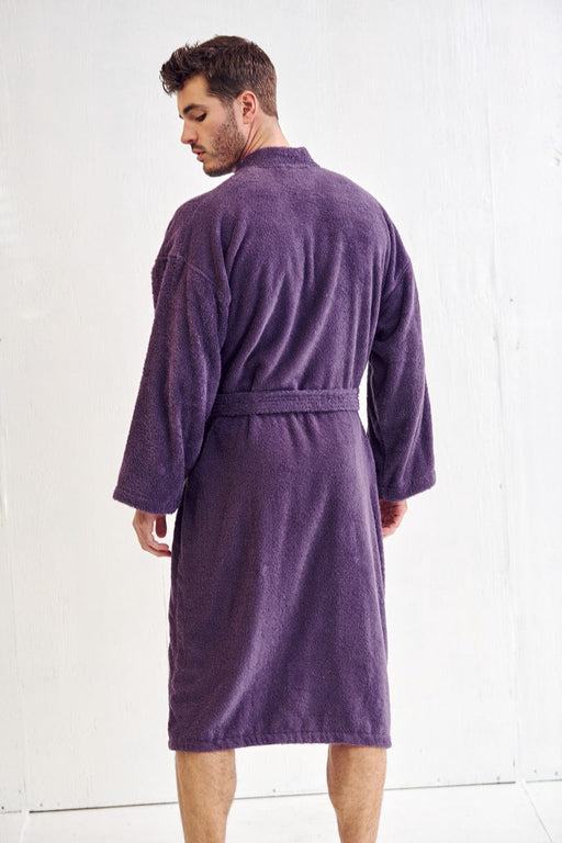 Women's Terry Gray Bathrobe, Kimono Style