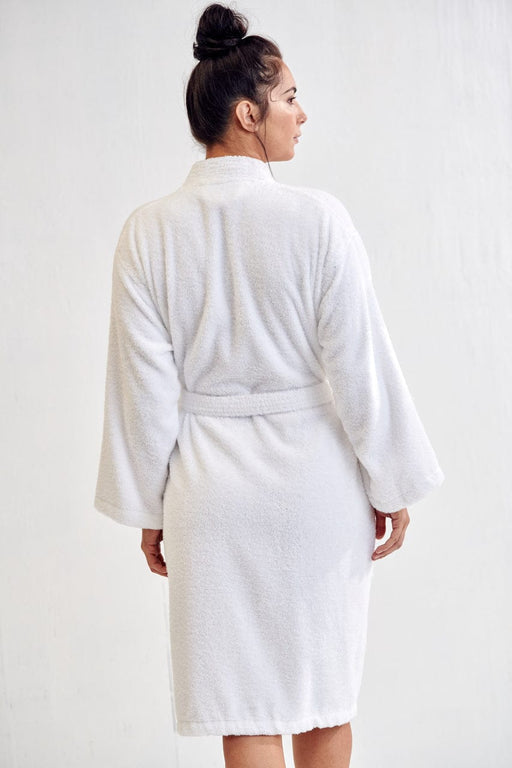 Women's Terry Gray Bathrobe, Kimono Style