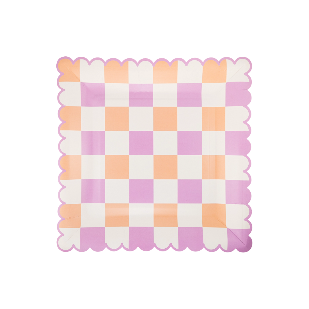 Retro Checkered Paper Plates