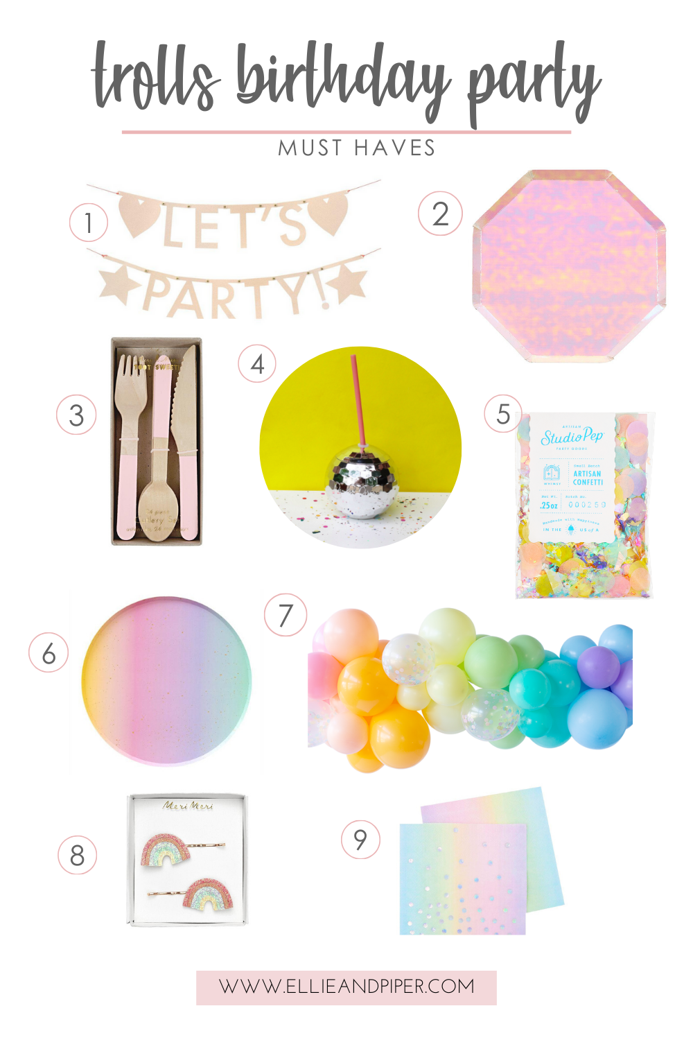 Trolls birthday part must haves from Ellie and piper 