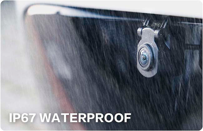 R1 rear camera can be installed outside your car and has an IP67 waterproof and dustproof rating, so you don't have to worry about heavy rain or snow
