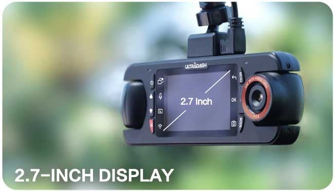 Z3+ dash cam with 2.7 inch LCD screen