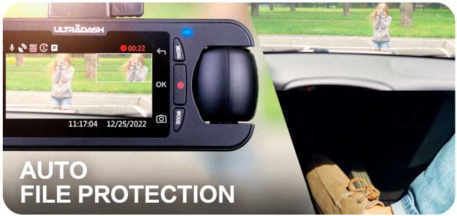 Z3+ dash cam auto file protect function