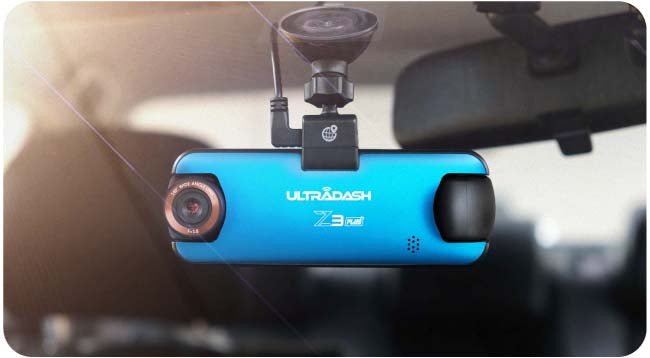 Z3+ dash cam mount on the windshield