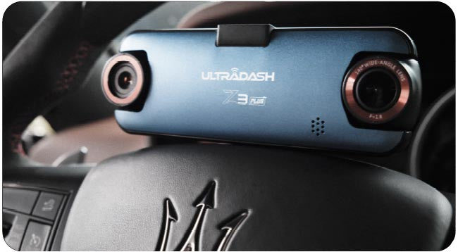Z3+ dash cam put on a maserati driving wheel