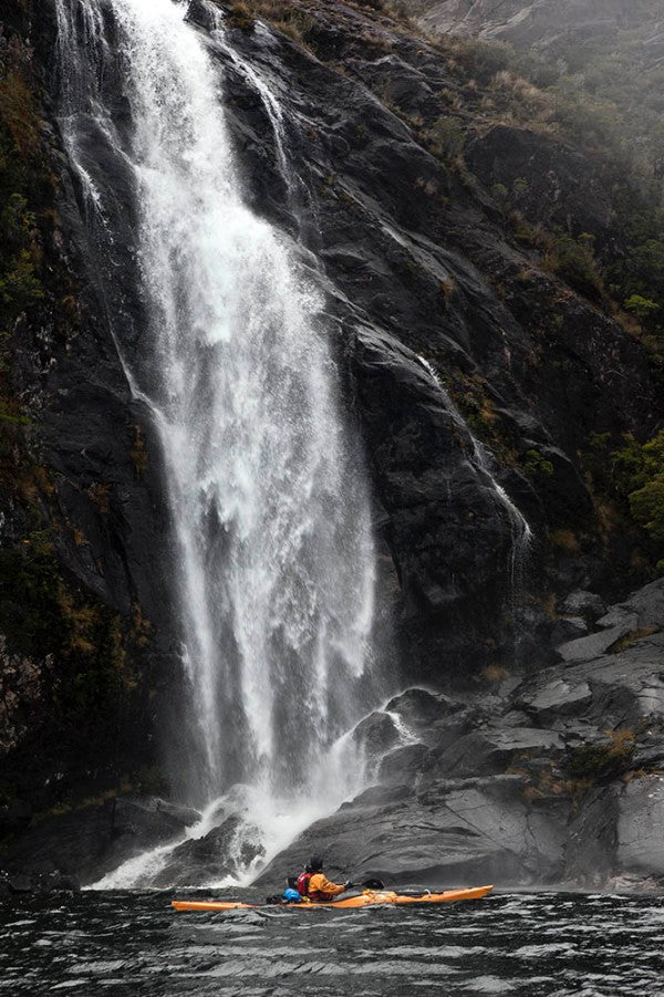 waterfall, sea kayak, adventure, patagonia