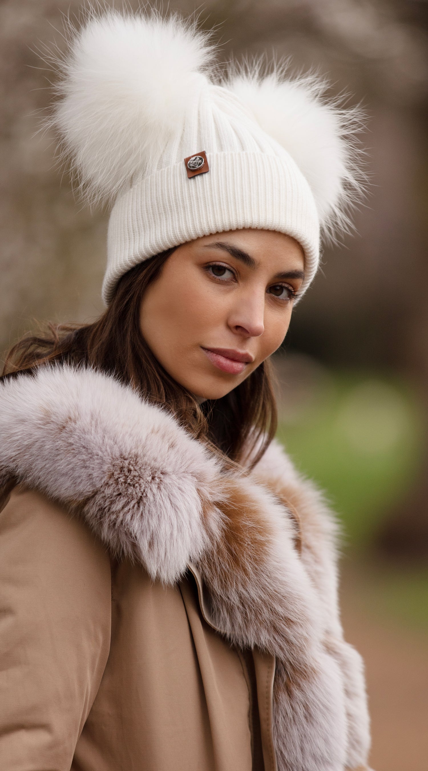 FAUX FUR HAT - Ecru