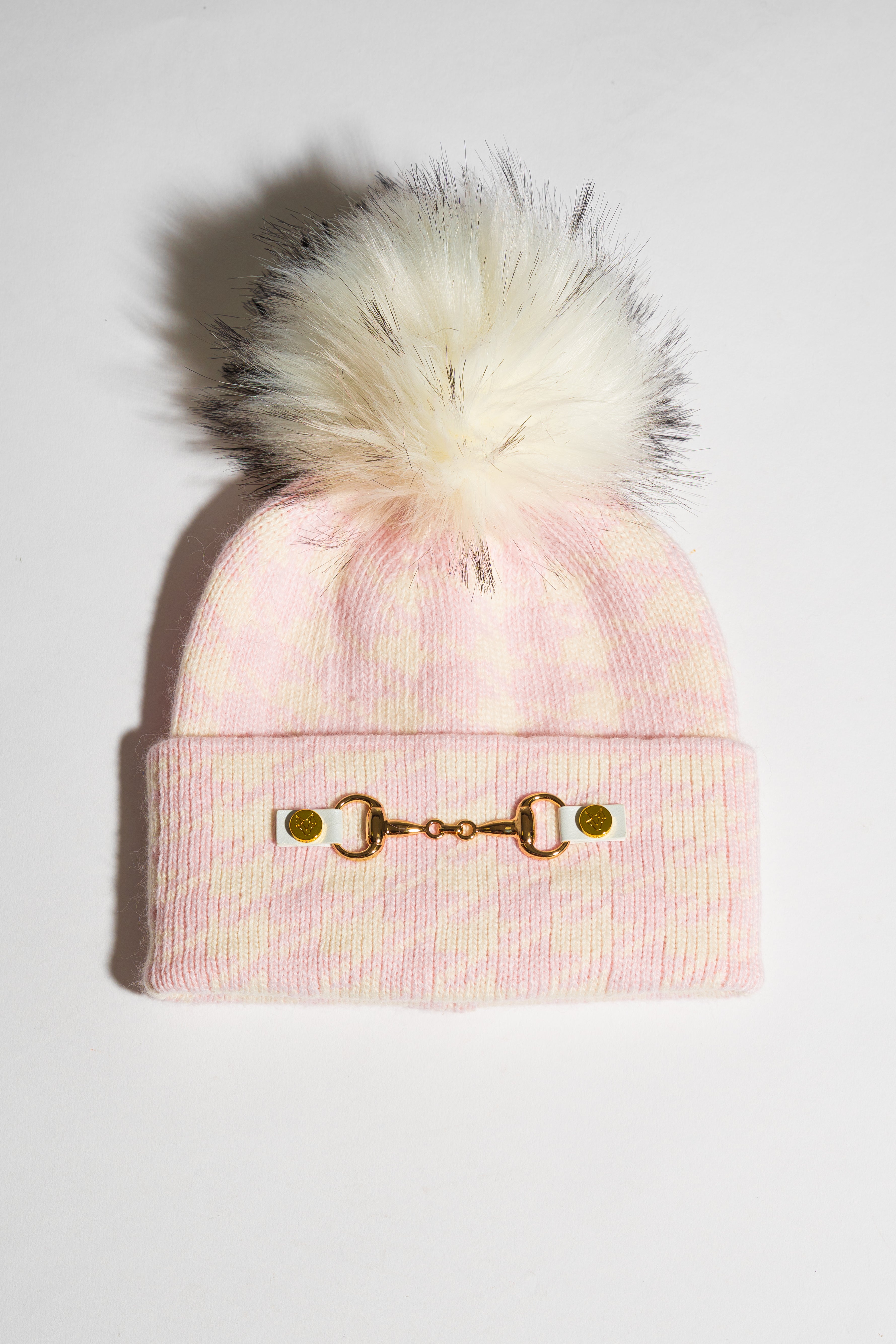 KNIT HAT WITH POMPOM - Ecru