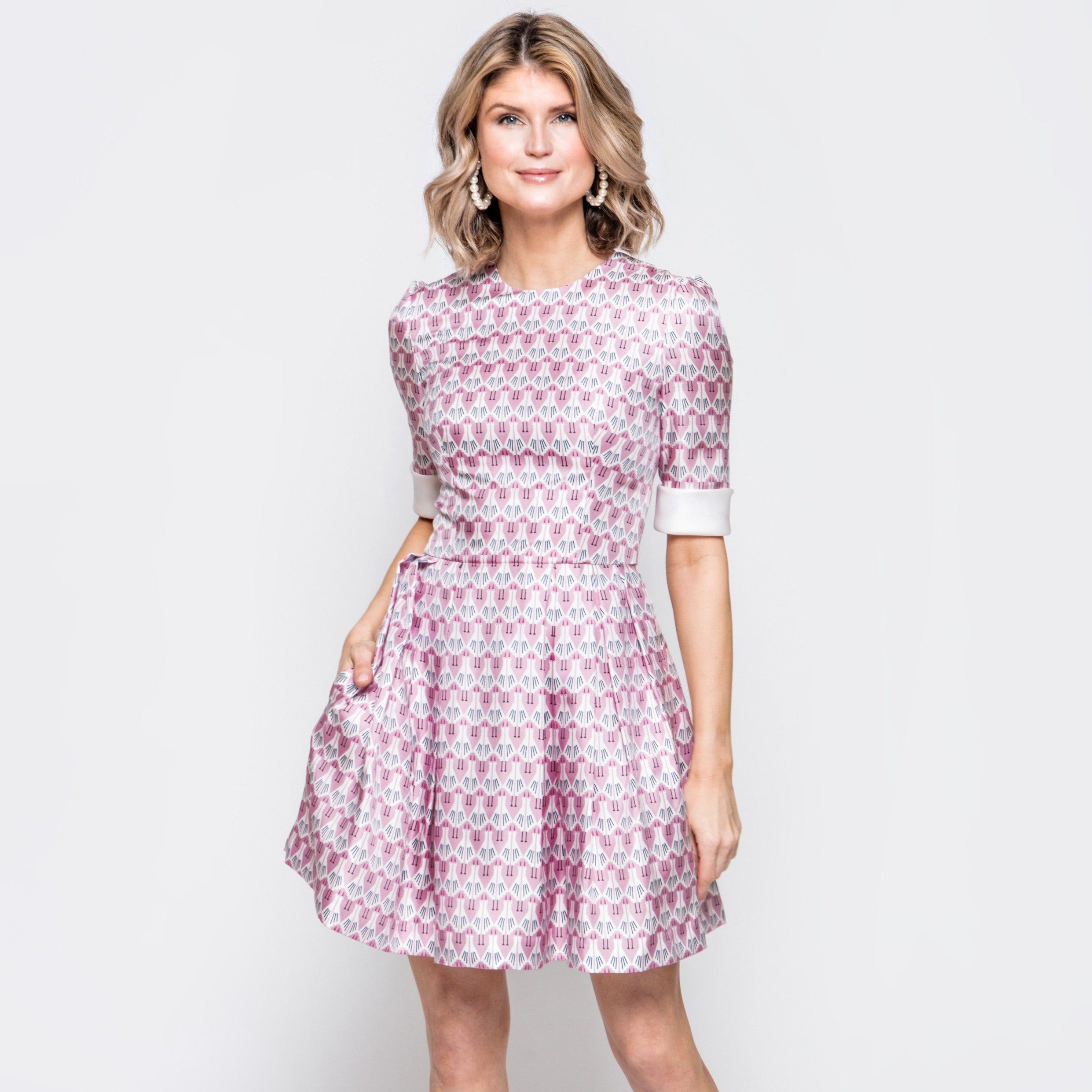 Molly Dress in Pink Sea Bird