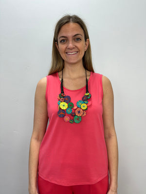 Coral Sleeveless Scoop Neck Bamboo Tunic - Twist Boutique