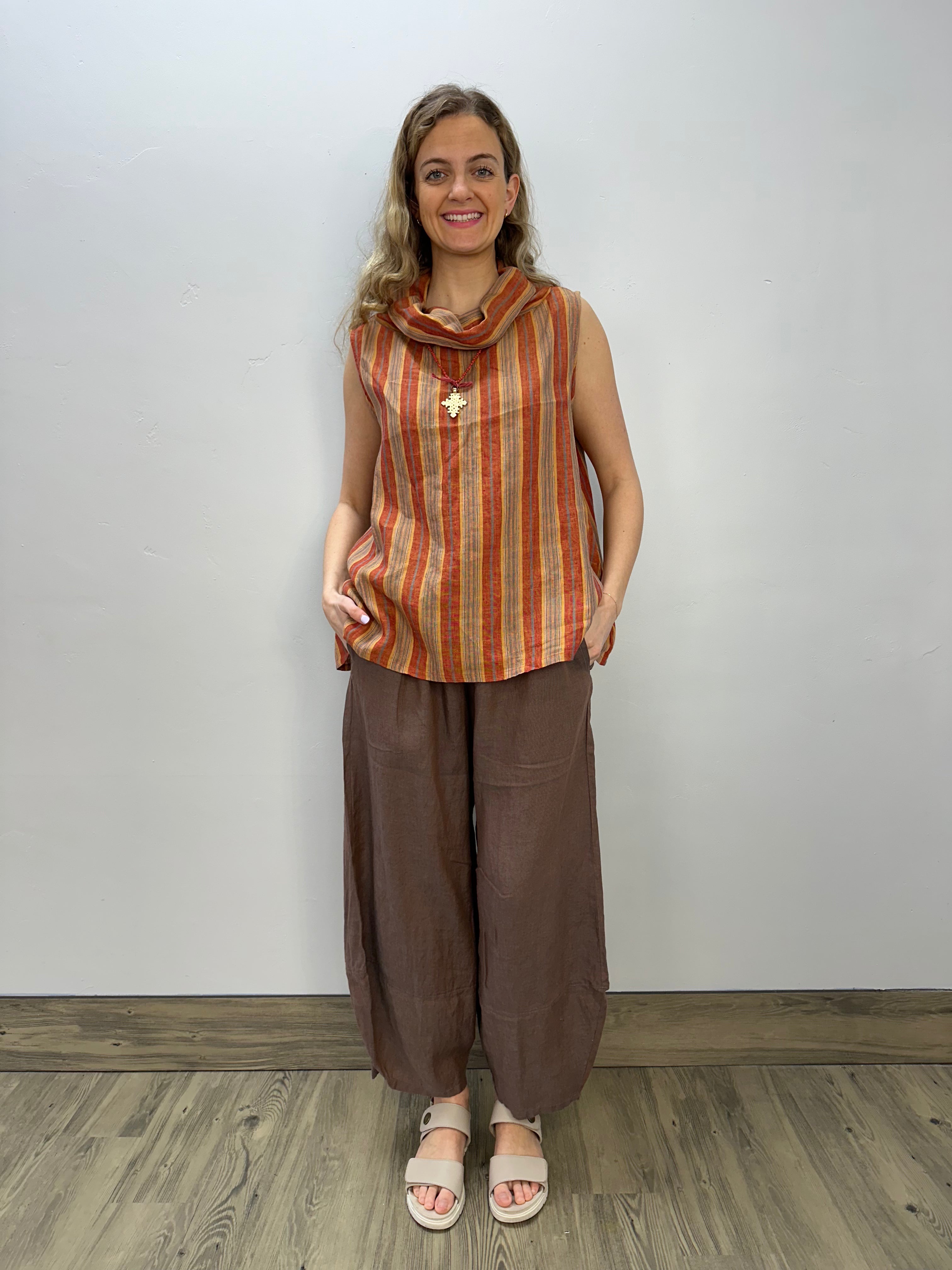 Madrid Sleeveless Linen Tank