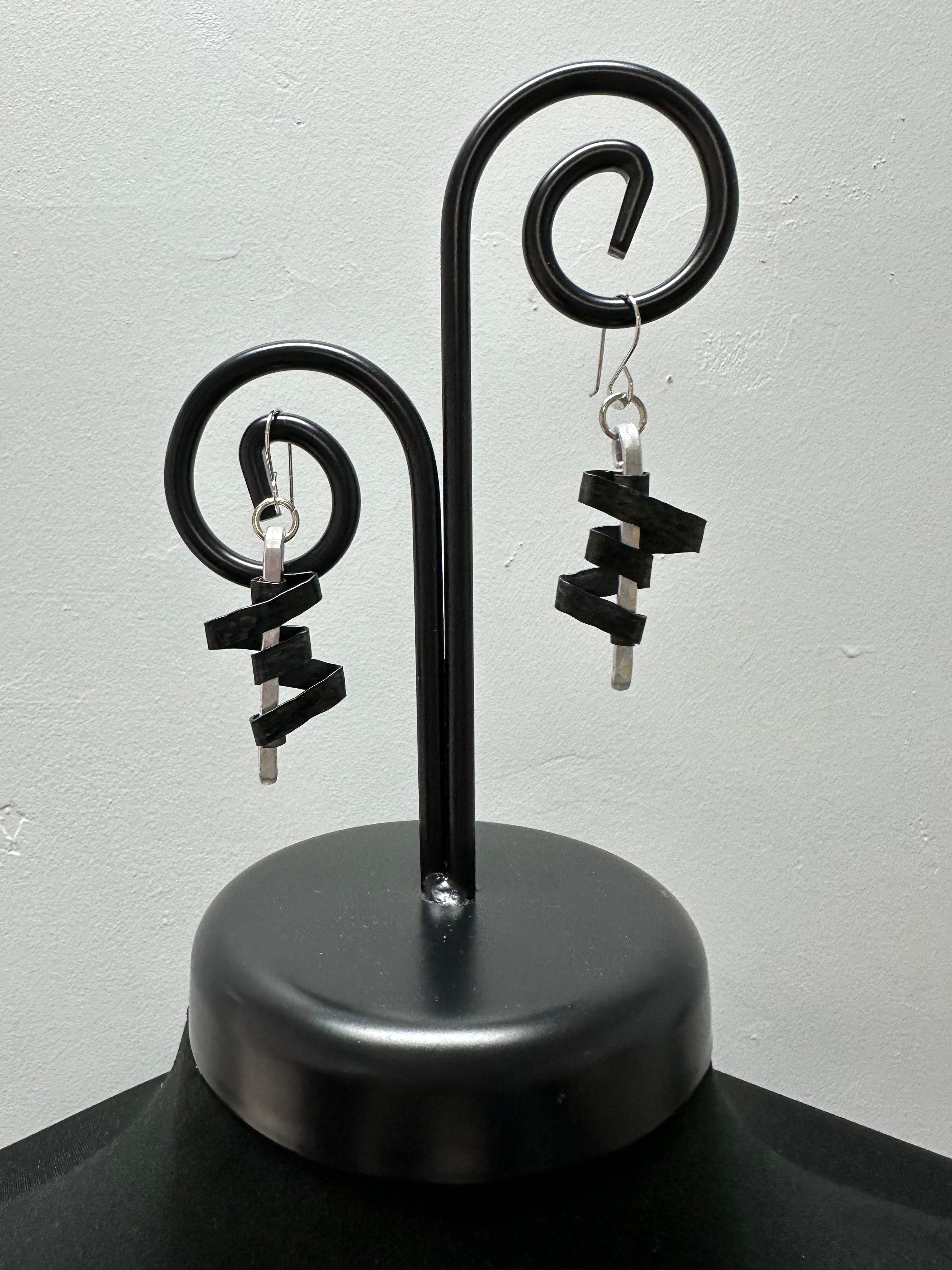 Black Accent Lightening Earrings