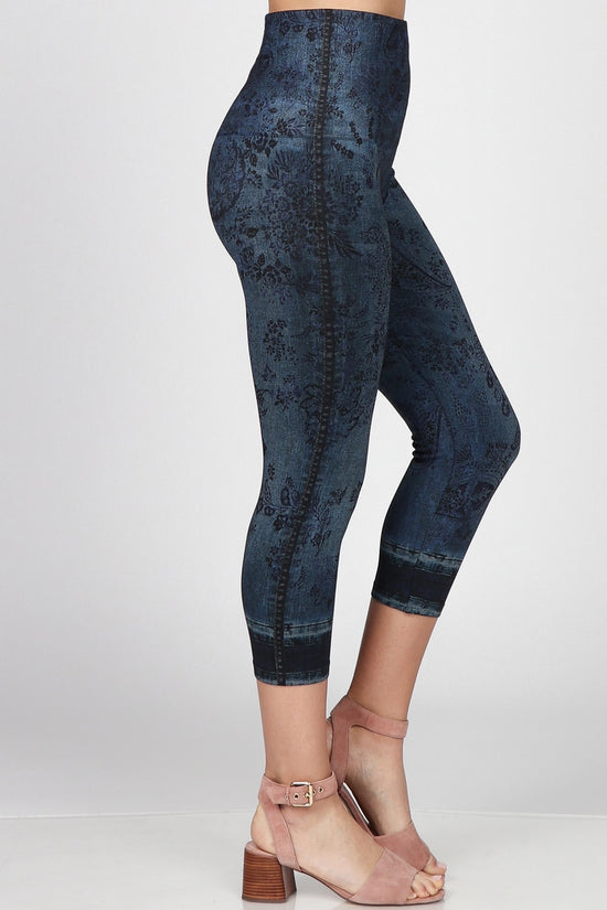 B3626 Cropped Tummy Tuck Denim legging – Twist Boutique