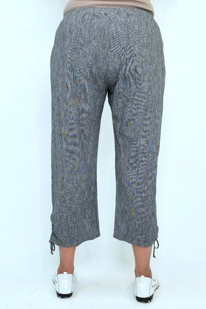 C44938 Cropped Pants with Ties at Hem - Twist Boutique