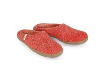Red Slippers with Rubber Sole - - Boutique