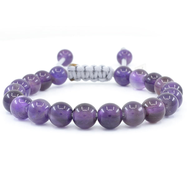 Men's Onyx and Amethyst Double Wrap Bracelet