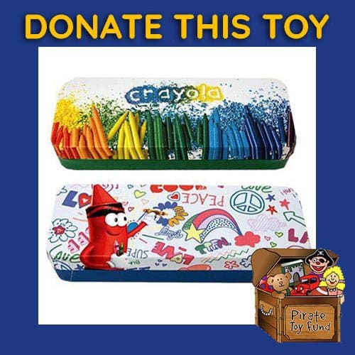 DONATE THIS TOY - Pirate Toy Fund - Crayola Pencil Holder Tin Box - Set of 2