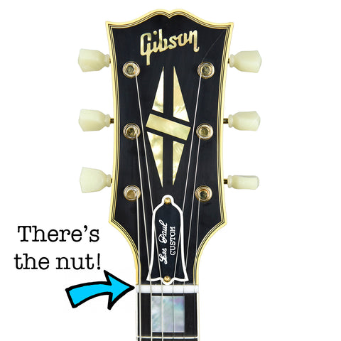 The nut on a Gibson Les Paul Custom