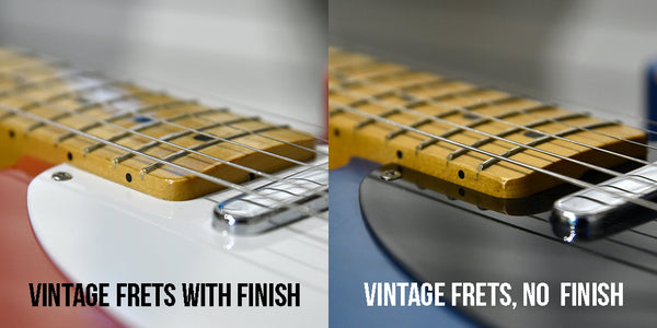 A finished fingerboard vs an unfinished fingerboard with the same sized fret