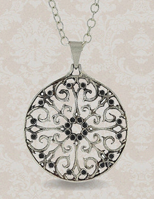 Black Diamond Pendant Necklace - Victorian gothic jewelry
