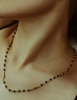 Onyx and Black Diamond Necklace