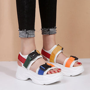 platform colorful sandals