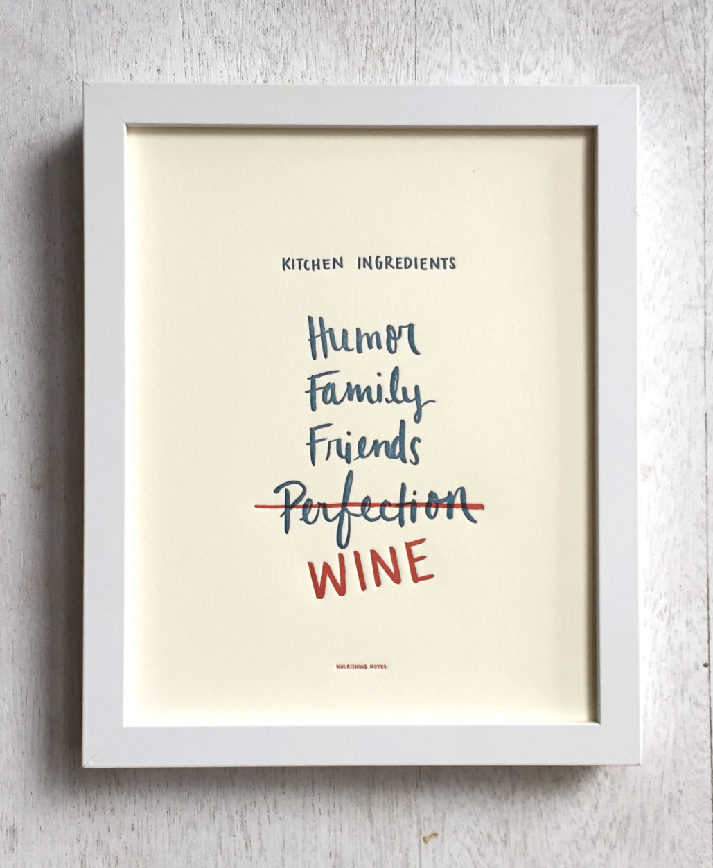 Nourishing Notes - Humor, Family, Friends, Wine - Print