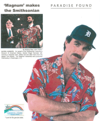 Magnum PI shirt with Tom Selleck in the Smithsonian Institute's Museum of American History