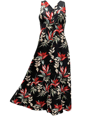 Heliconia Paradise Black Long Dress by Paradise Found