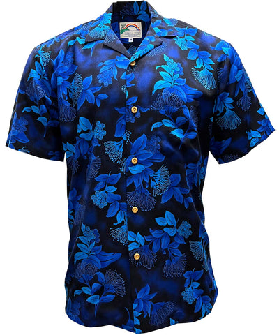 Ohia Men's Hawaiian Shirt in Navy by Paradise Found
