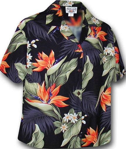 Paradise Valley Black Hawaiian Camp Shirt - AlohaFunWear.com