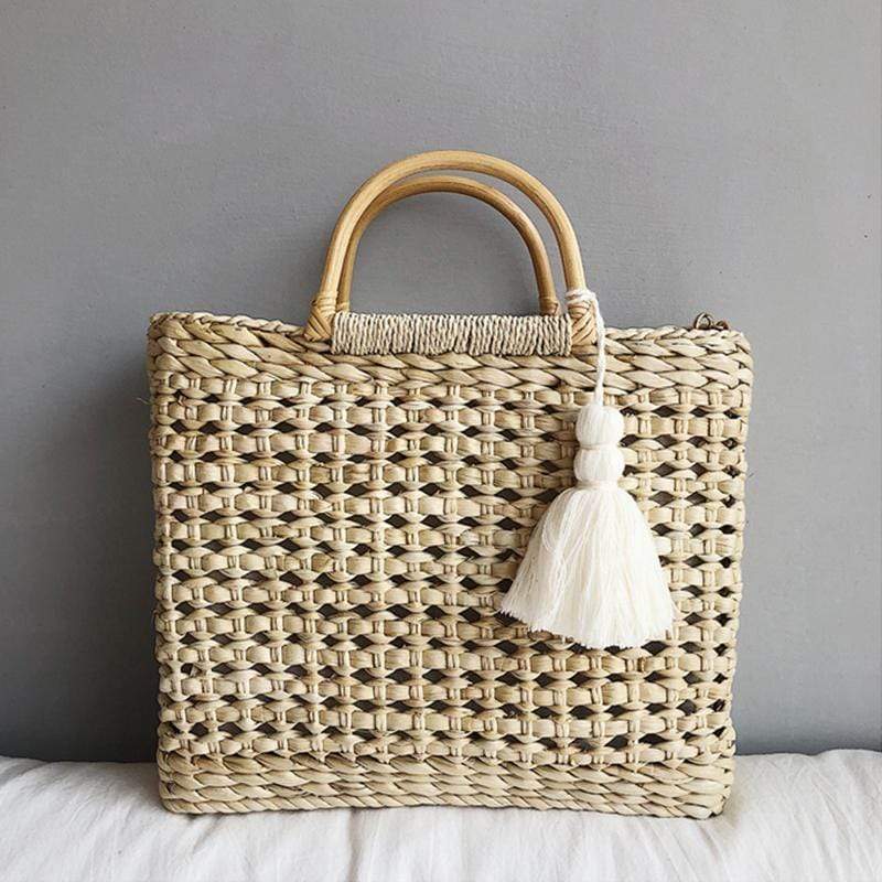 large woven tote bag